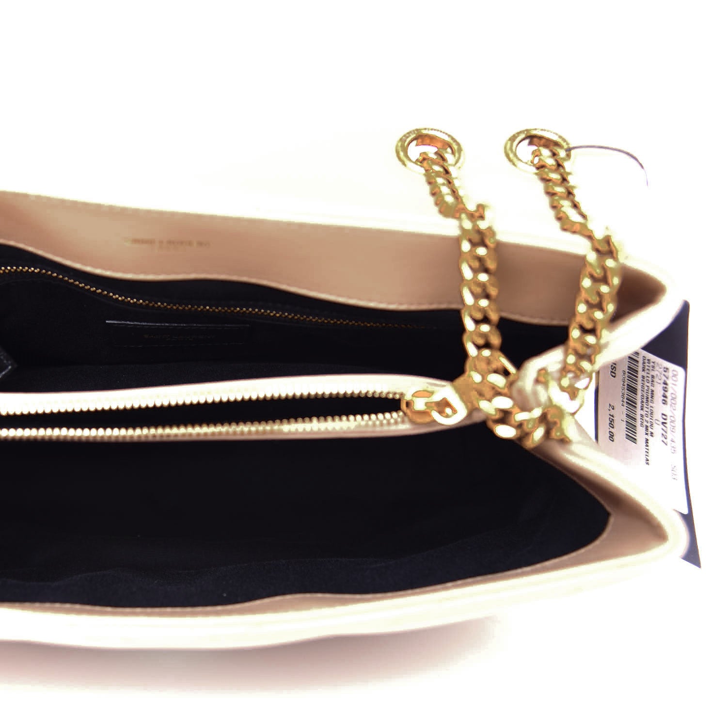 Saint Laurent Calfskin Y Quilted Monogram Medium Loulou Chain Satchel Dark Beige 5 of 11