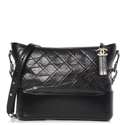 Chanel Aged Calfskin Quilted Medium Gabrielle Hobo Black 1 of 8