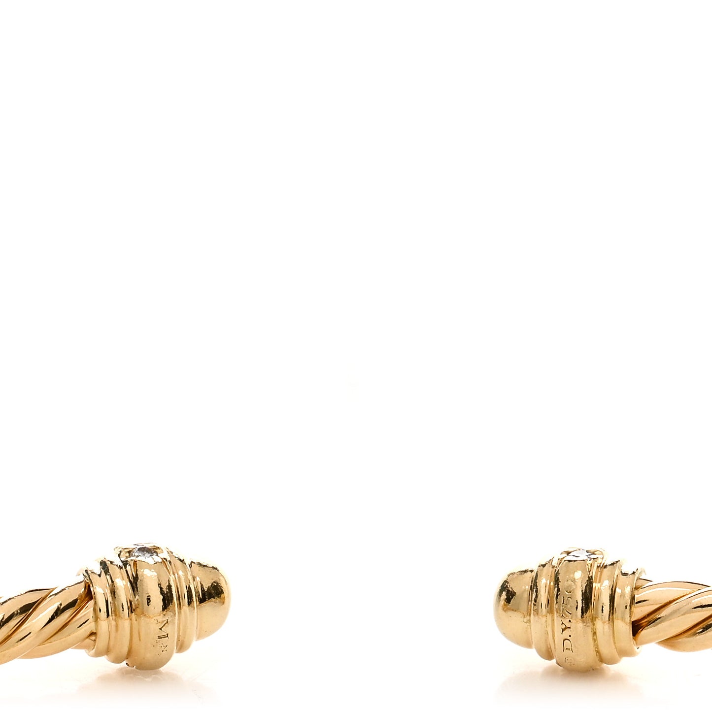 18K Yellow Gold Diamond 3mm Cablespira Bracelet