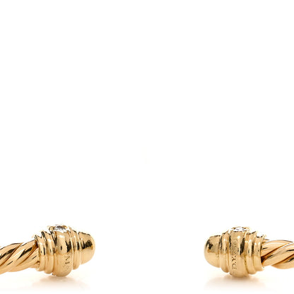 David Yurman 18K Yellow Gold Diamond 3mm Cablespira Bracelet 3 of 3