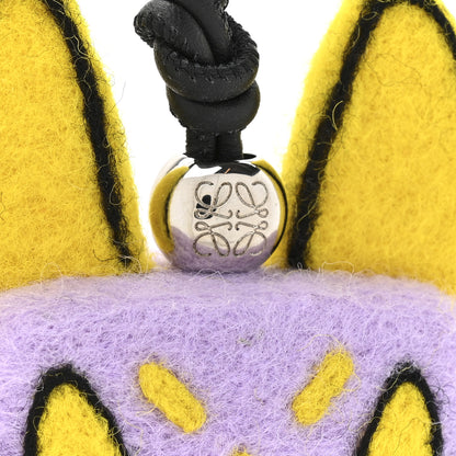Loewe X LOUIS WAIN Felt Calfskin Cat Charm Purple Yellow 5 of 8