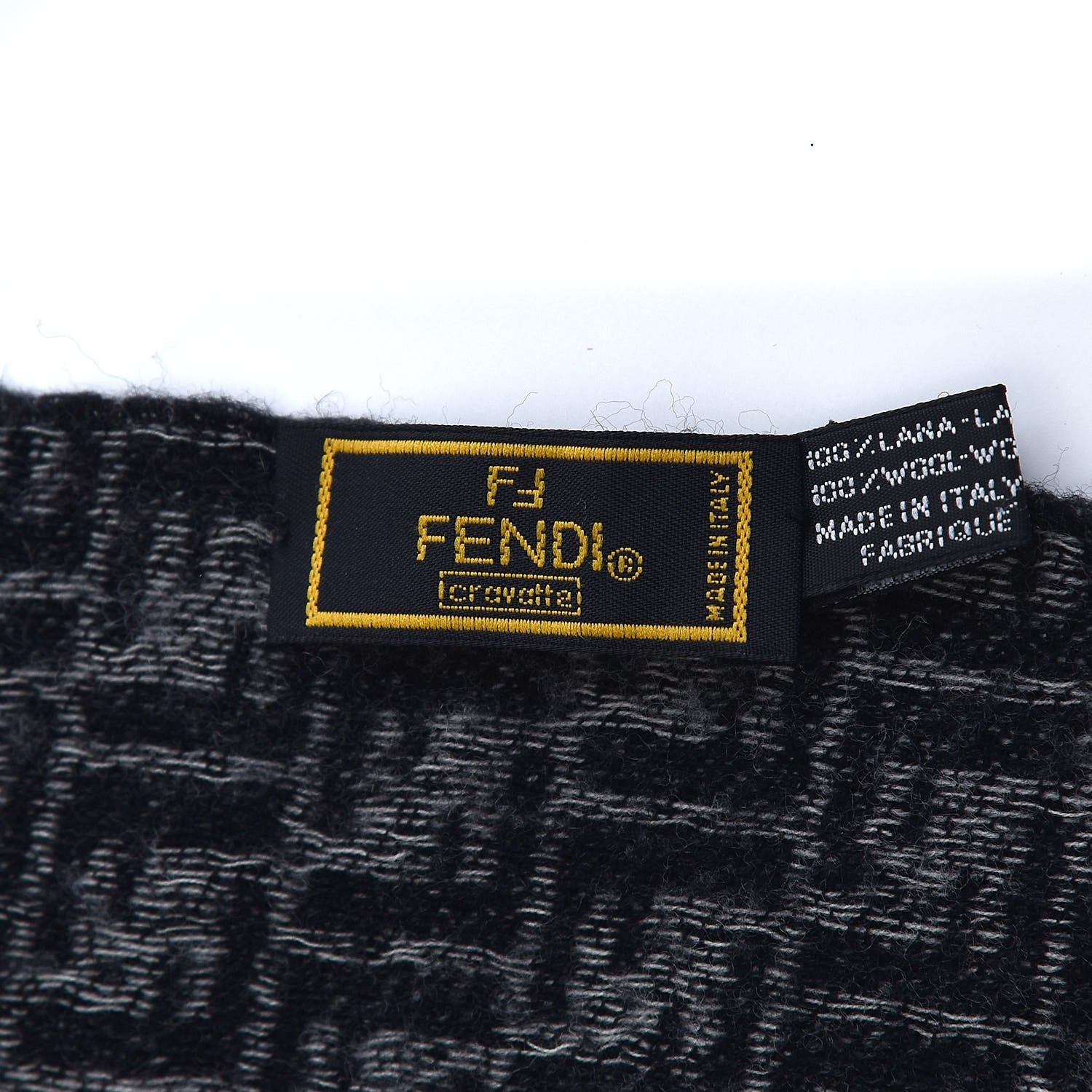 Fendi Wool FF Scarf Grey Black 4 of 8
