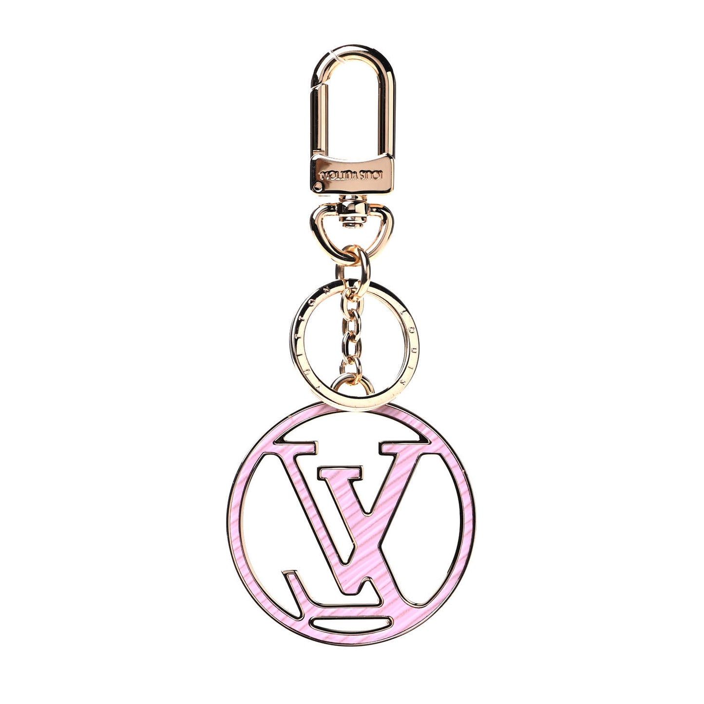 Epi LV Circle Bag Charm Key Holder Red Pink