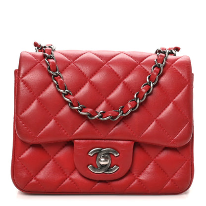 Chanel Lambskin Quilted Mini Square Flap Red 1 of 9