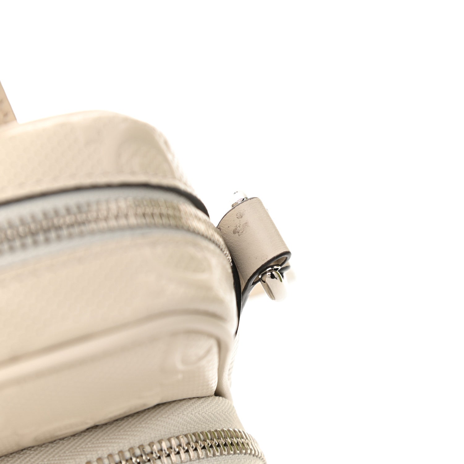 Gucci Calfskin GG Tennis Embossed Mini Double Zip Messenger Bag Mystic White 11 of 12
