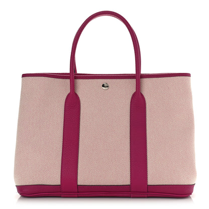 Hermes Toile Negonda Garden Party Tote 36 MM Ecru Rose Pourpre 1 of 9