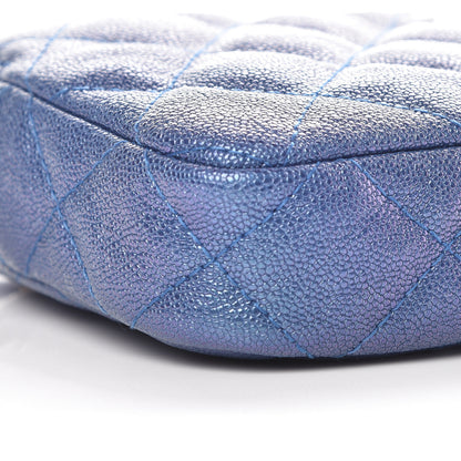 Chanel Iridescent Caviar Quilted Clutch With Chain Dark Blue 11 of 13