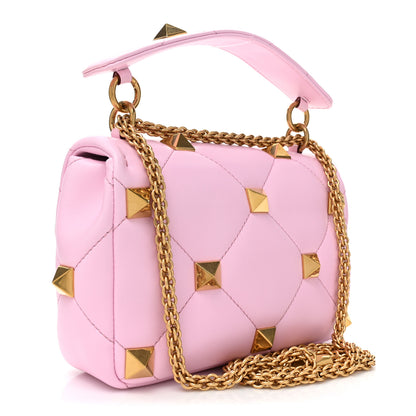 Valentino Garavani Nappa Medium Roman Stud Shoulder Bag Pink Borealis 3 of 8