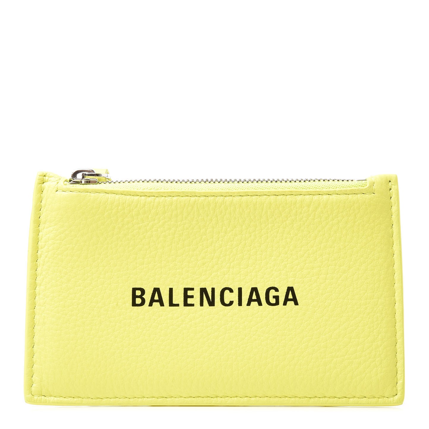 Calfskin Logo Everyday Long Coin Case Card Holder Acid Green