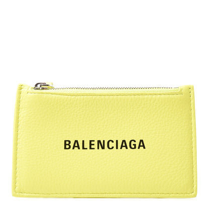 Balenciaga Calfskin Logo Everyday Long Coin Case Card Holder Acid Green 1 of 9