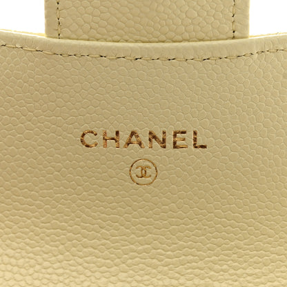 Chanel Caviar Quilted Flap Card Holder Wallet Yellow 6 of 9