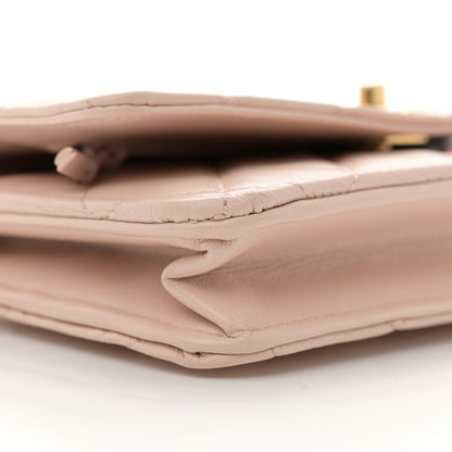 Chanel Lambskin Quilted CC Pearl Crush Wallet on Chain WOC Light Beige 10 of 12