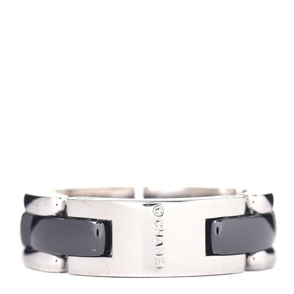 Chanel 18K White Gold Black Ceramic Medium Ultra Ring 52 6 3 of 4