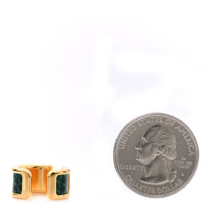 Hermes Lizard Olympe Ear Cuff PM Vert Moyen 2 of 5