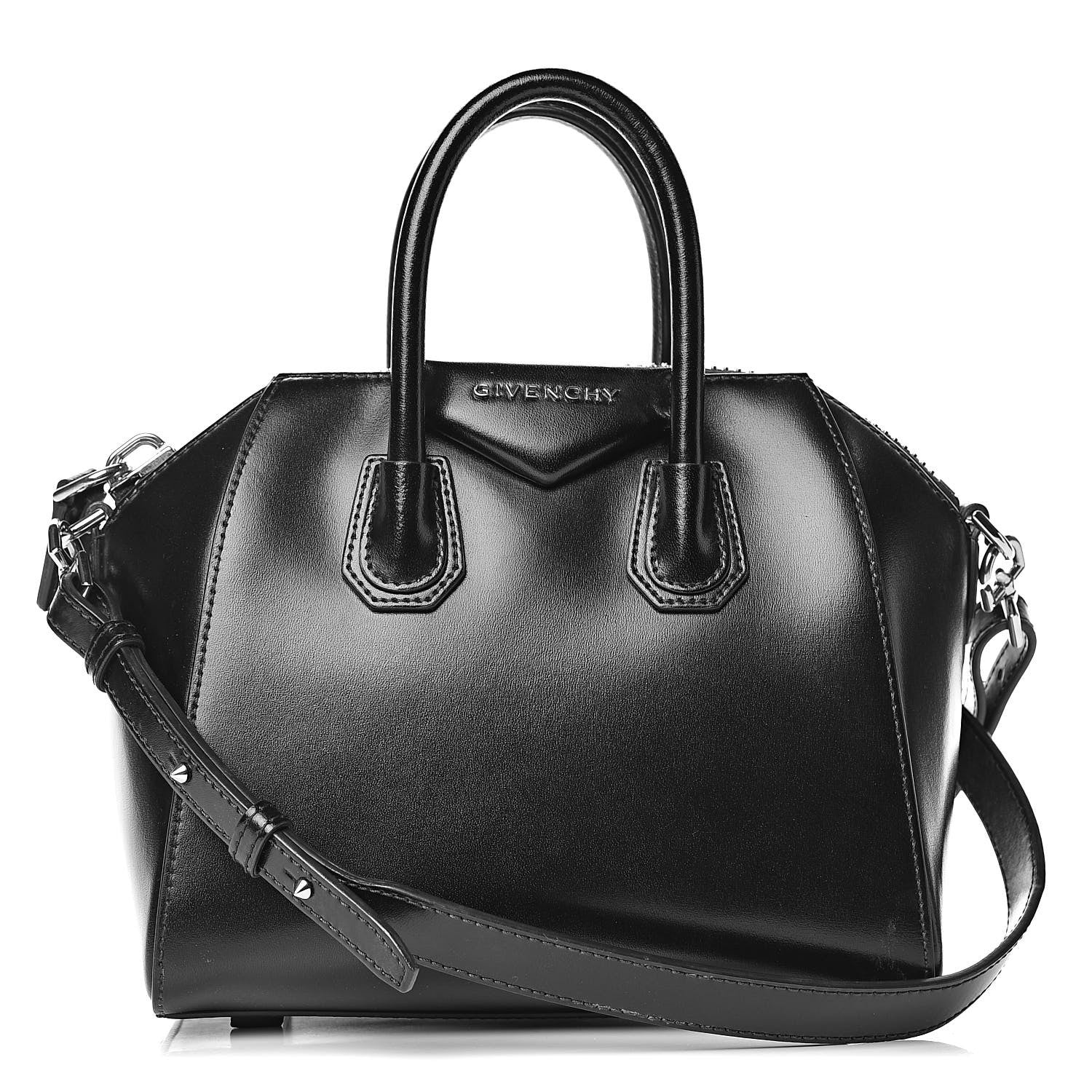 Givenchy Shiny Lord Calfskin Mini Antigona Black 1 of 12
