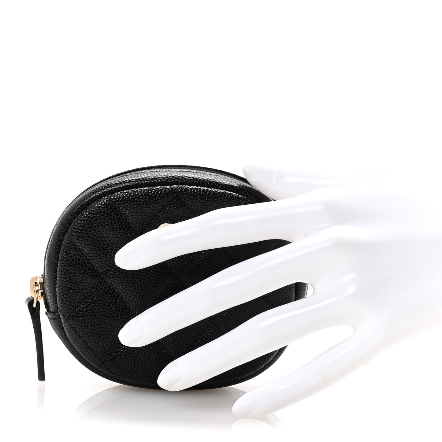 Caviar Quilted Zip Around Classic Coin Purse Black
