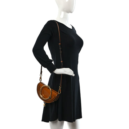 Chloe Spazzolato Sfumato Lambskin Calfskin Small Nile Bracelet Minaudiere Bag Caramel 2 of 10