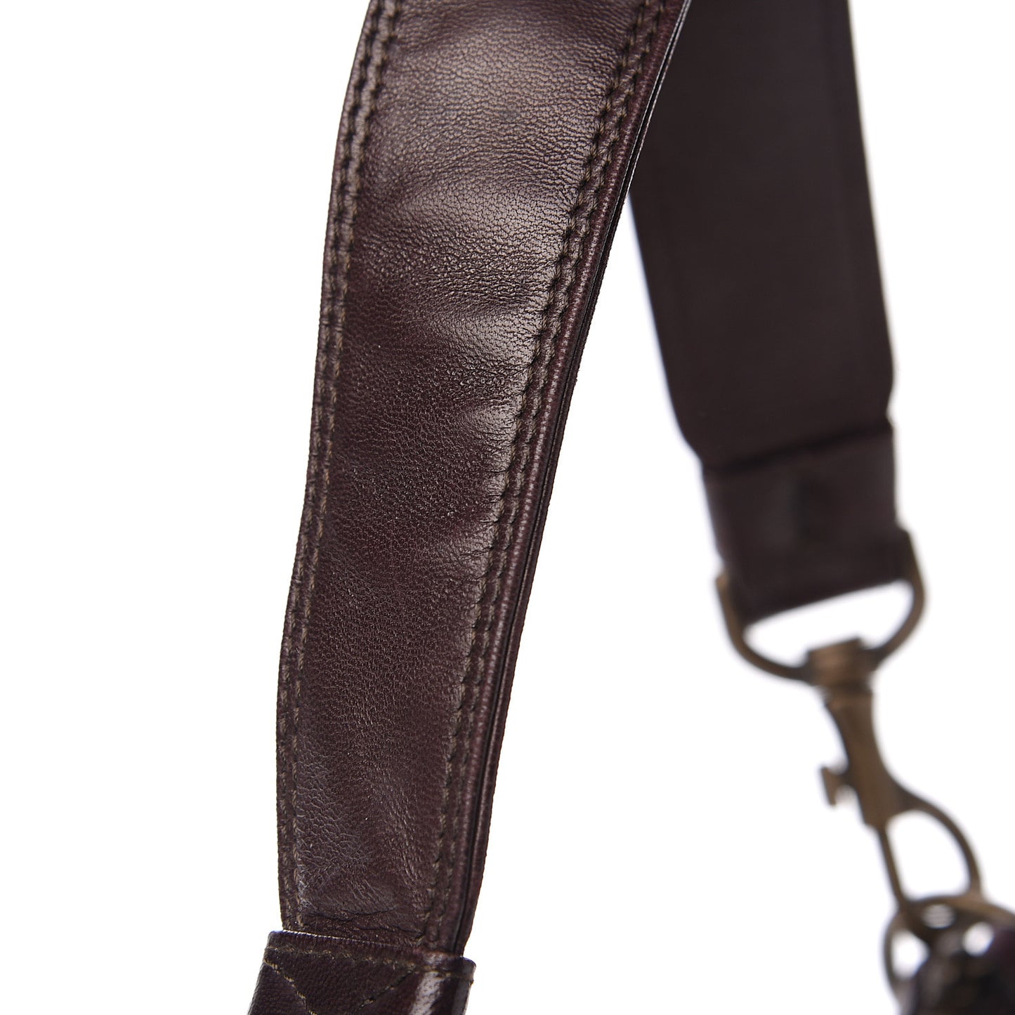 Lambskin Cannage Small Hobo Dark Brown