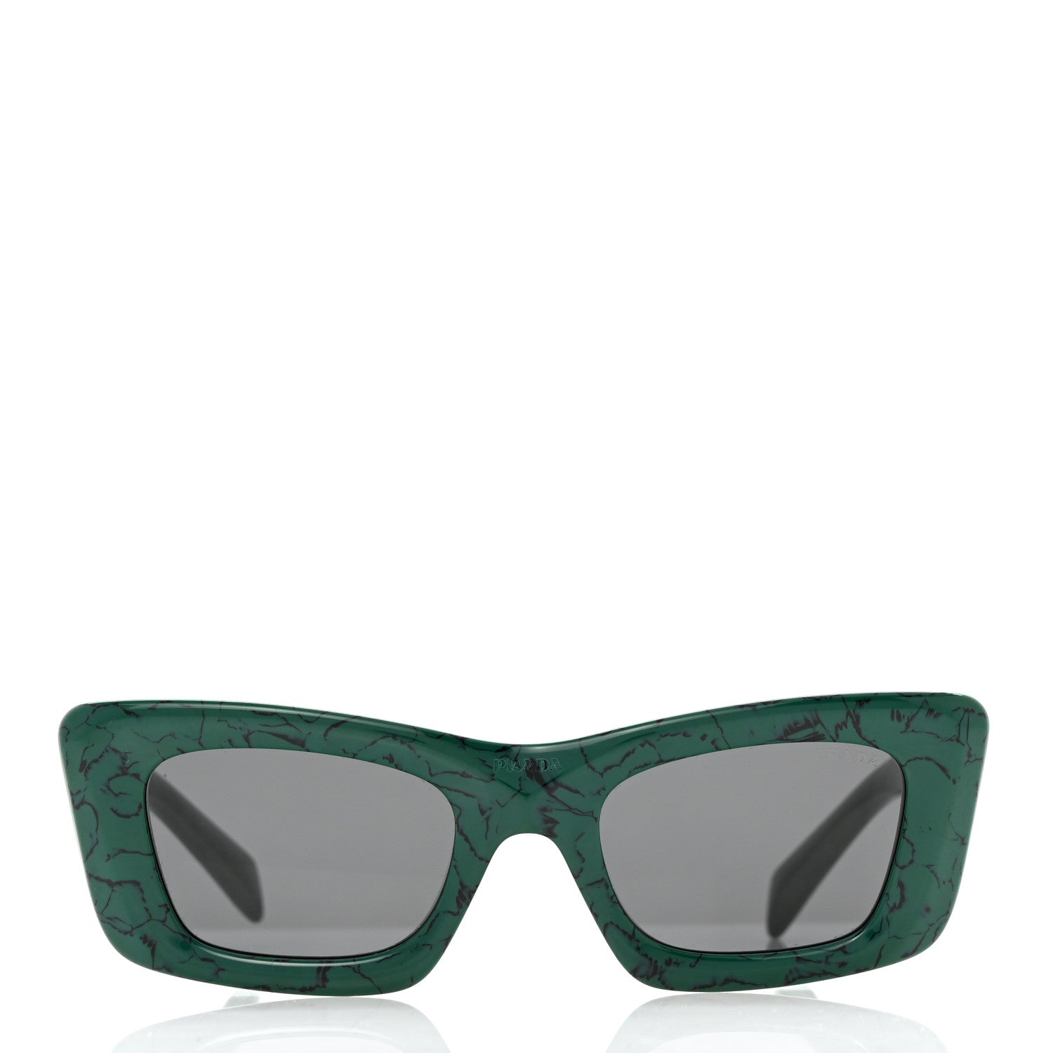 Prada Acetate Symbole Sunglasses SPR 13Z Green Marble 2 of 8