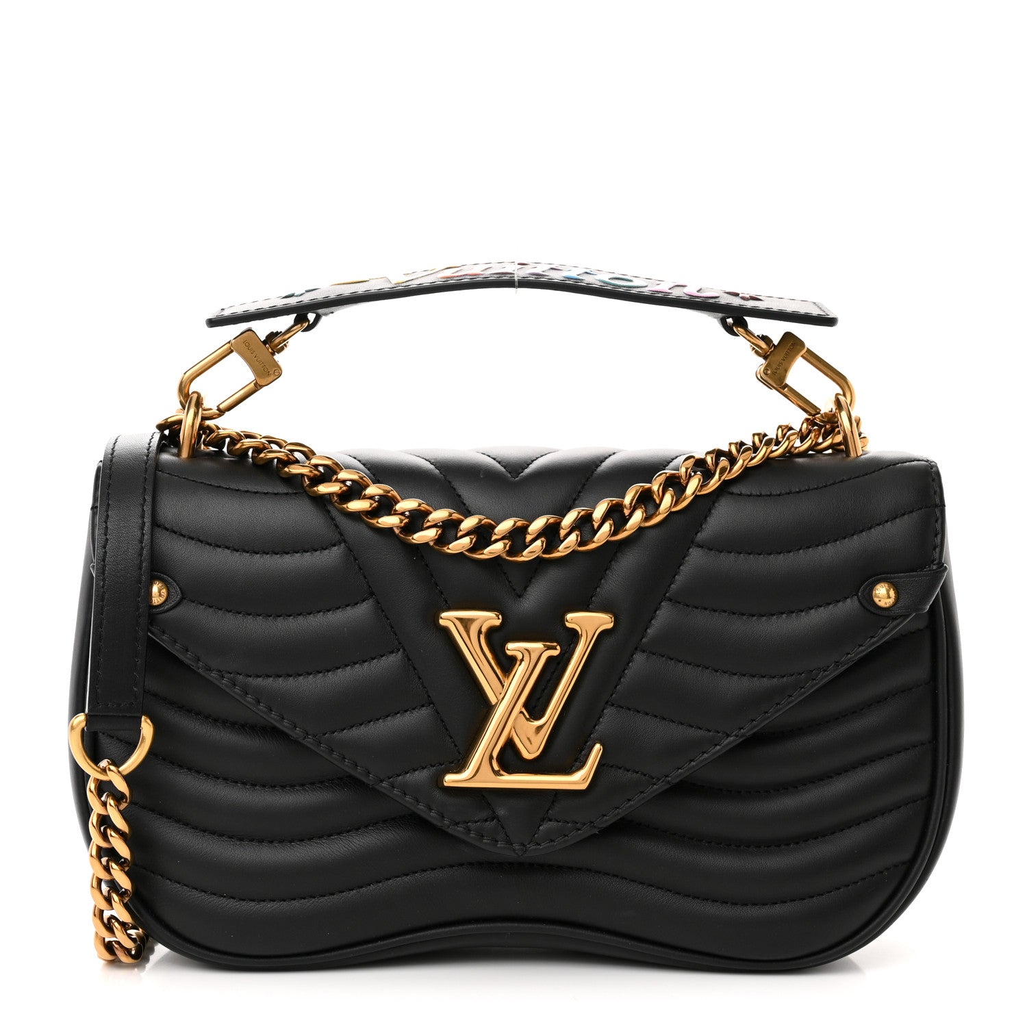 Louis Vuitton Calfskin New Wave Chain MM Black 1 of 14