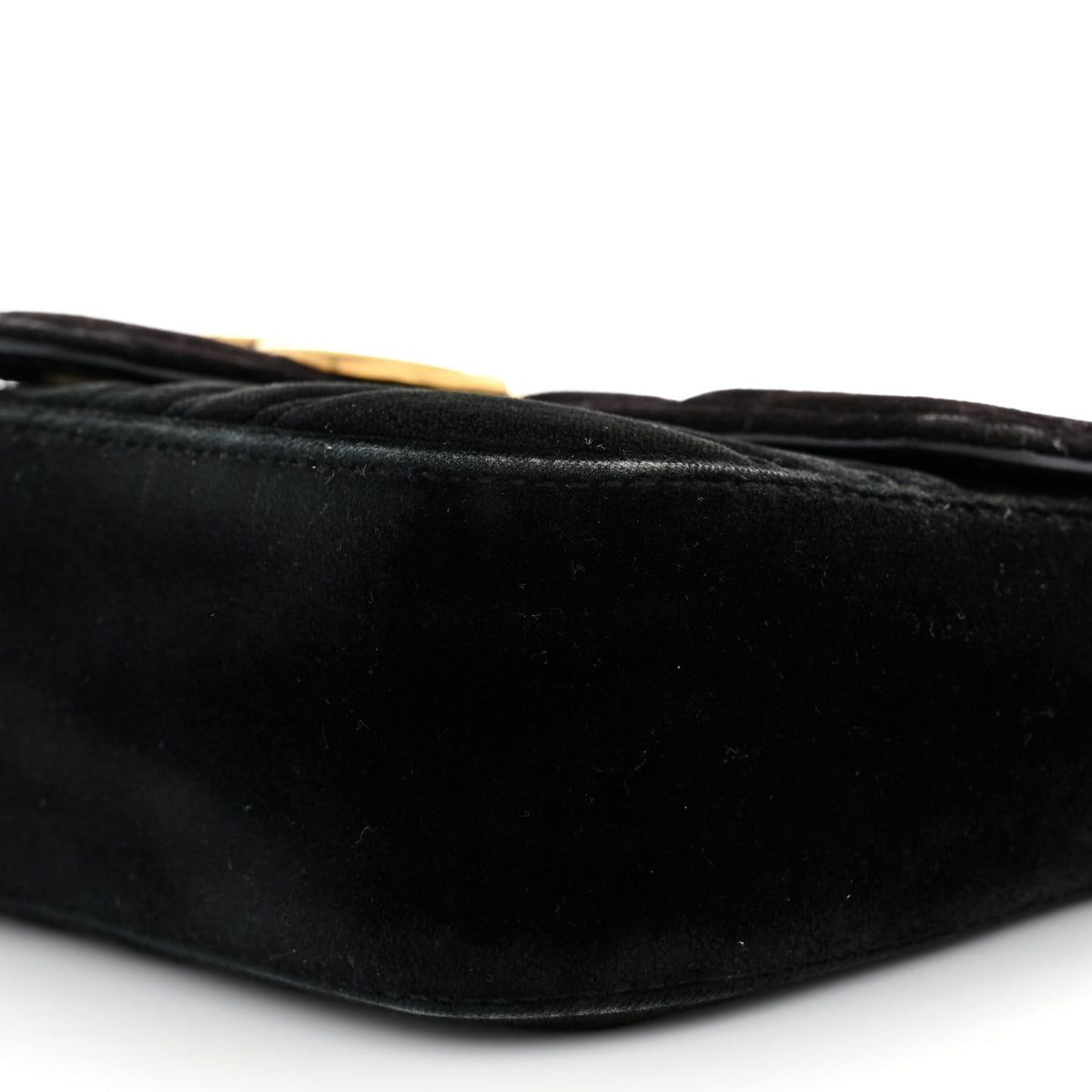 Gucci Velvet Matelasse Mini GG Marmont Shoulder Bag Black 10 of 14