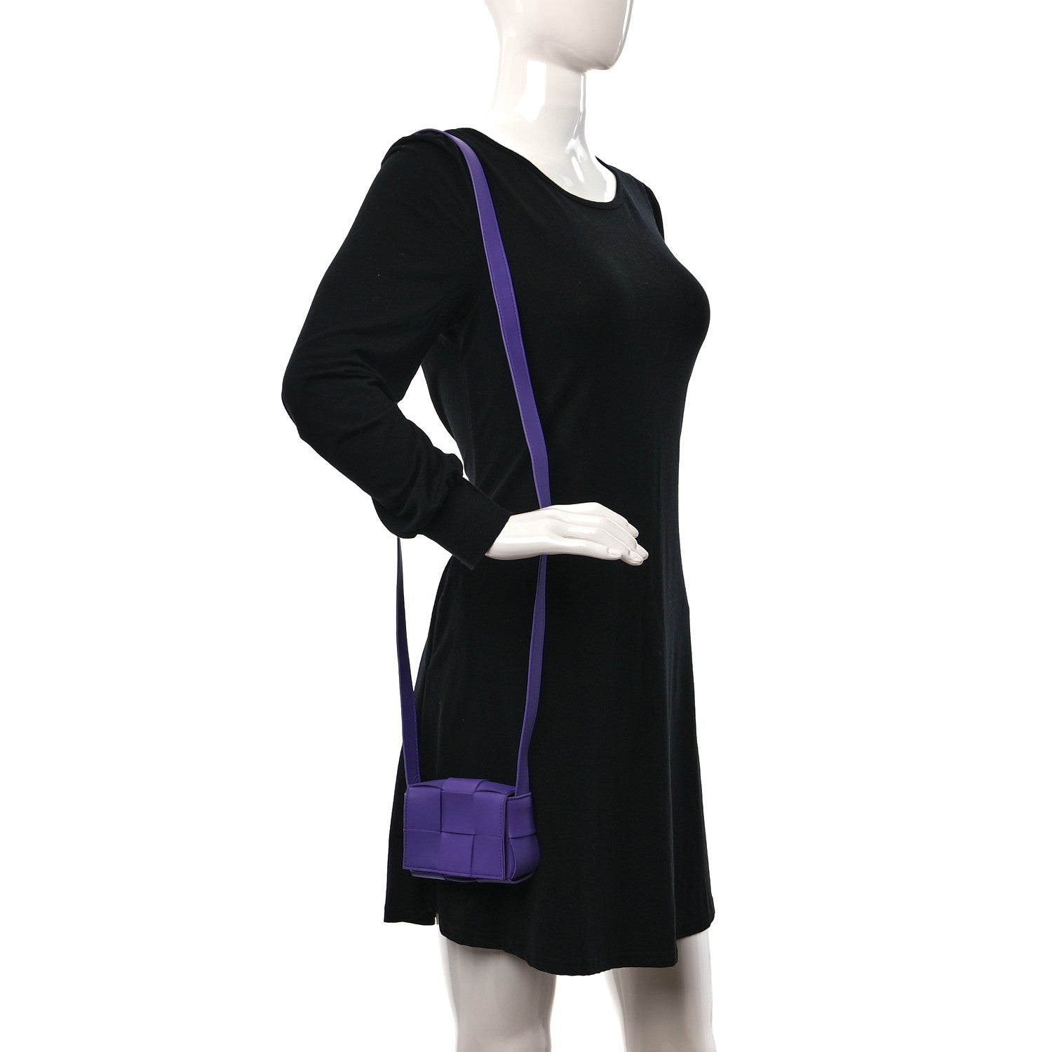 Bottega Veneta Lambskin Maxi Intrecciato Extra Mini Cassette Crossbody Bag Purple 2 of 8