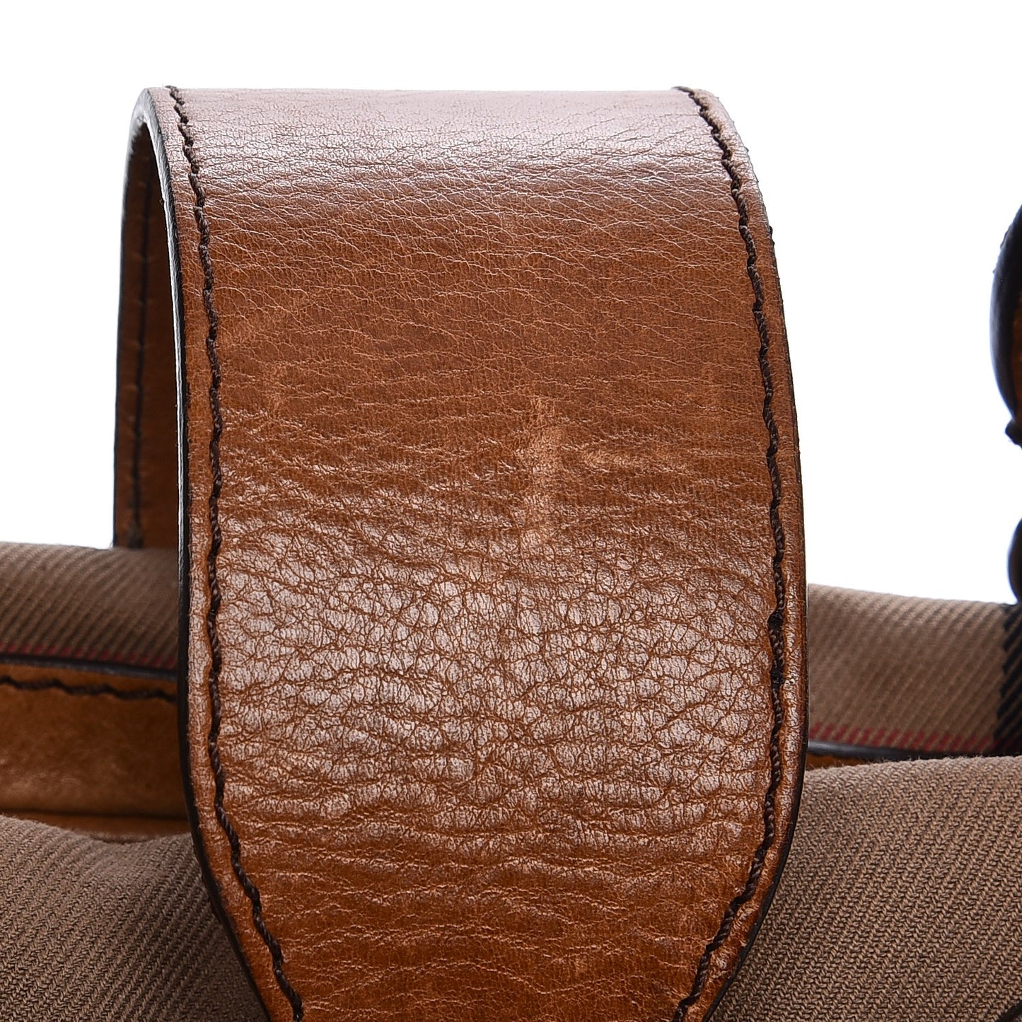 Vintage Leather House Check Tote Saddle Brown