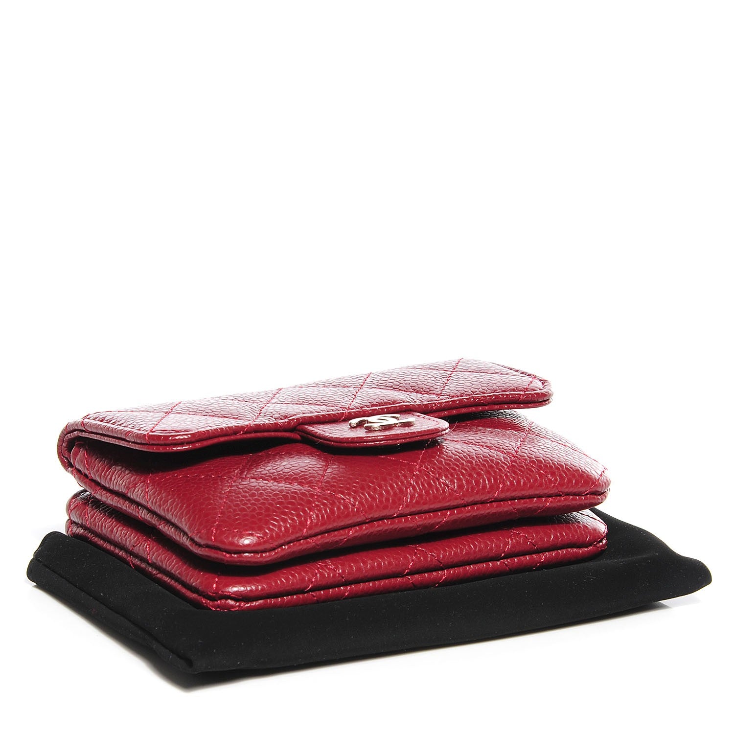 Chanel Caviar Quilted Coin Purse Dark Red 4 of 10