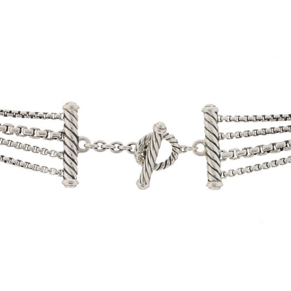 David Yurman Sterling Silver Diamond Confetti Station Necklace 3 of 3