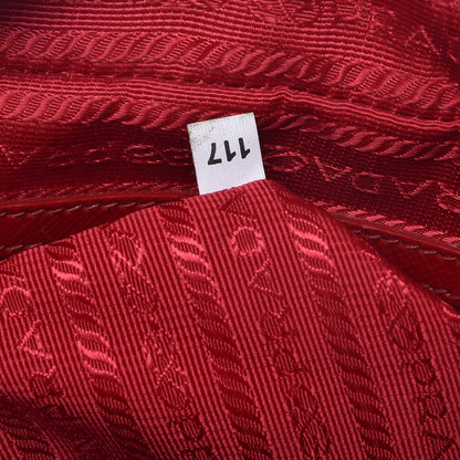 Prada Saffiano Vernice Floral Bauletto Bag Rosso Bianco 8 of 12