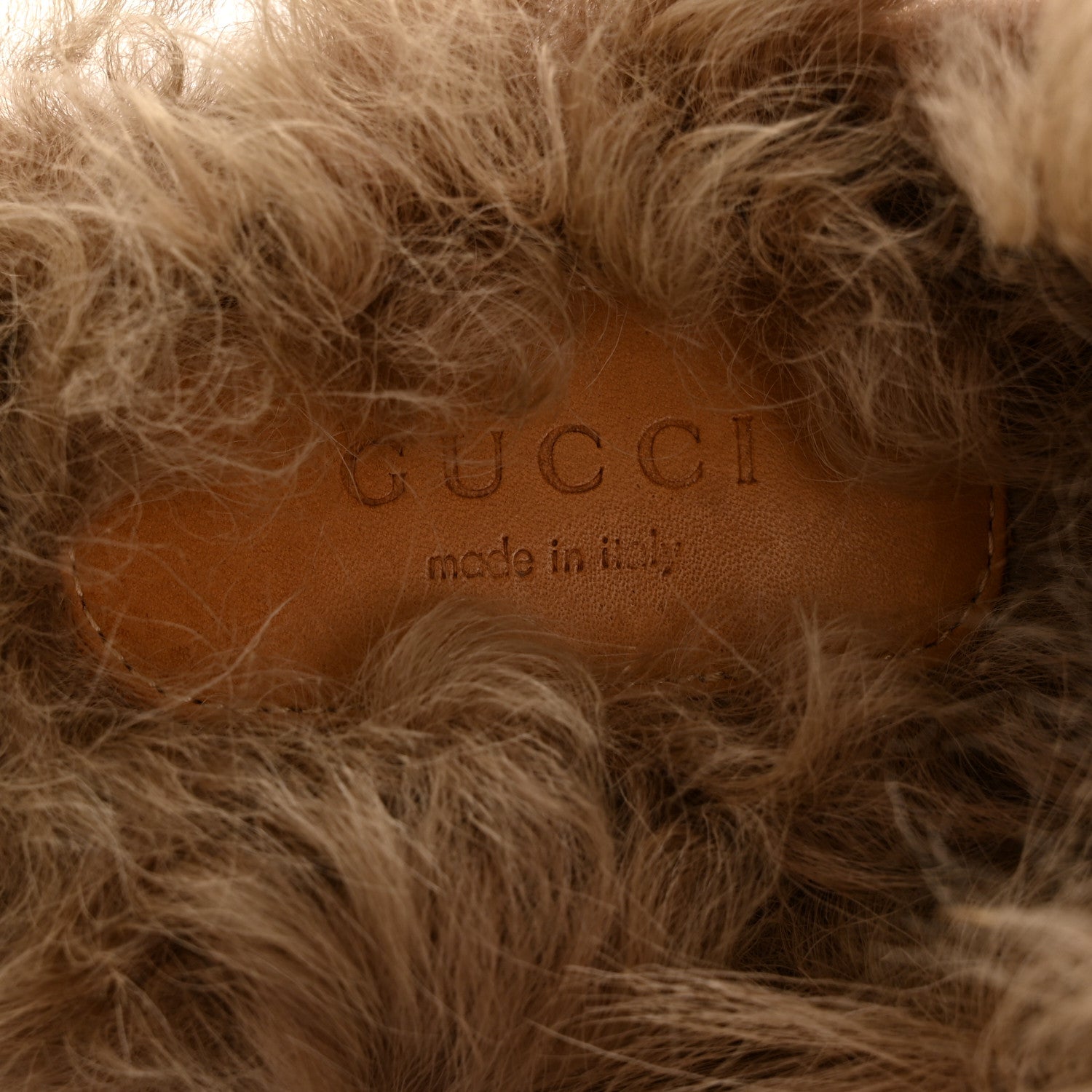 Gucci Velvet GG Monogram Fur Womens Princetown Slippers 36.5 Brown Black Natural 8 of 8