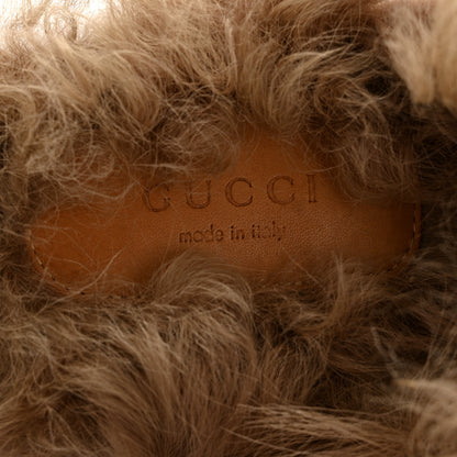 Gucci Velvet GG Monogram Fur Womens Princetown Slippers 36.5 Brown Black Natural 8 of 8