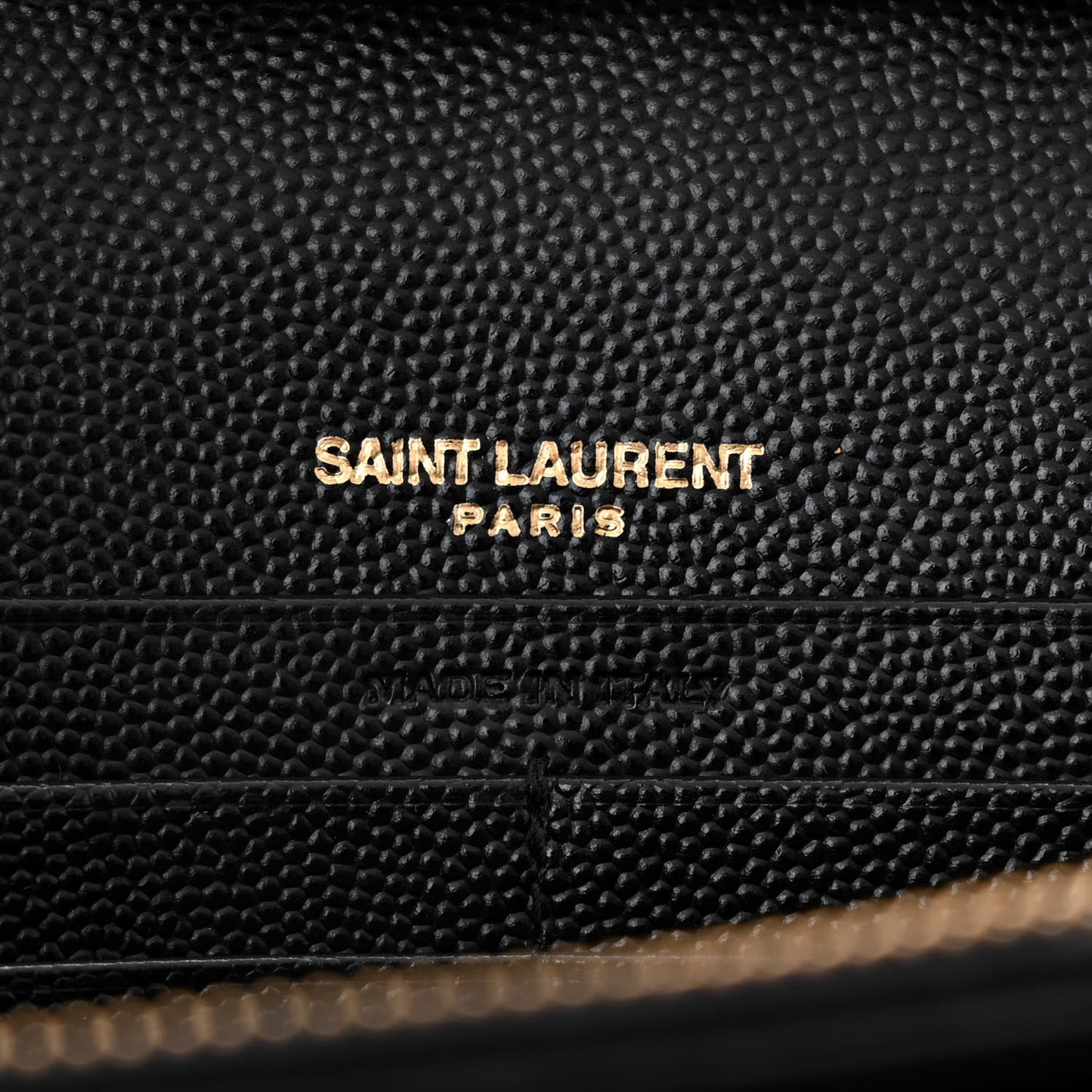 Grain De Poudre Matelasse Chevron Monogram Chain Wallet Black