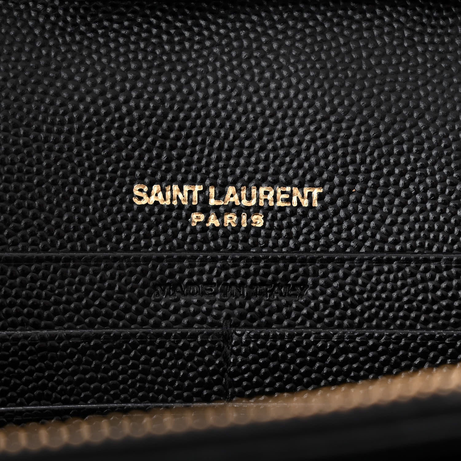 Saint Laurent Grain De Poudre Matelasse Chevron Monogram Chain Wallet Black 7 of 12