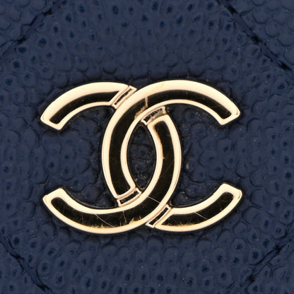Chanel Caviar Quilted Wallet on Chain WOC Navy Blue 13 of 14