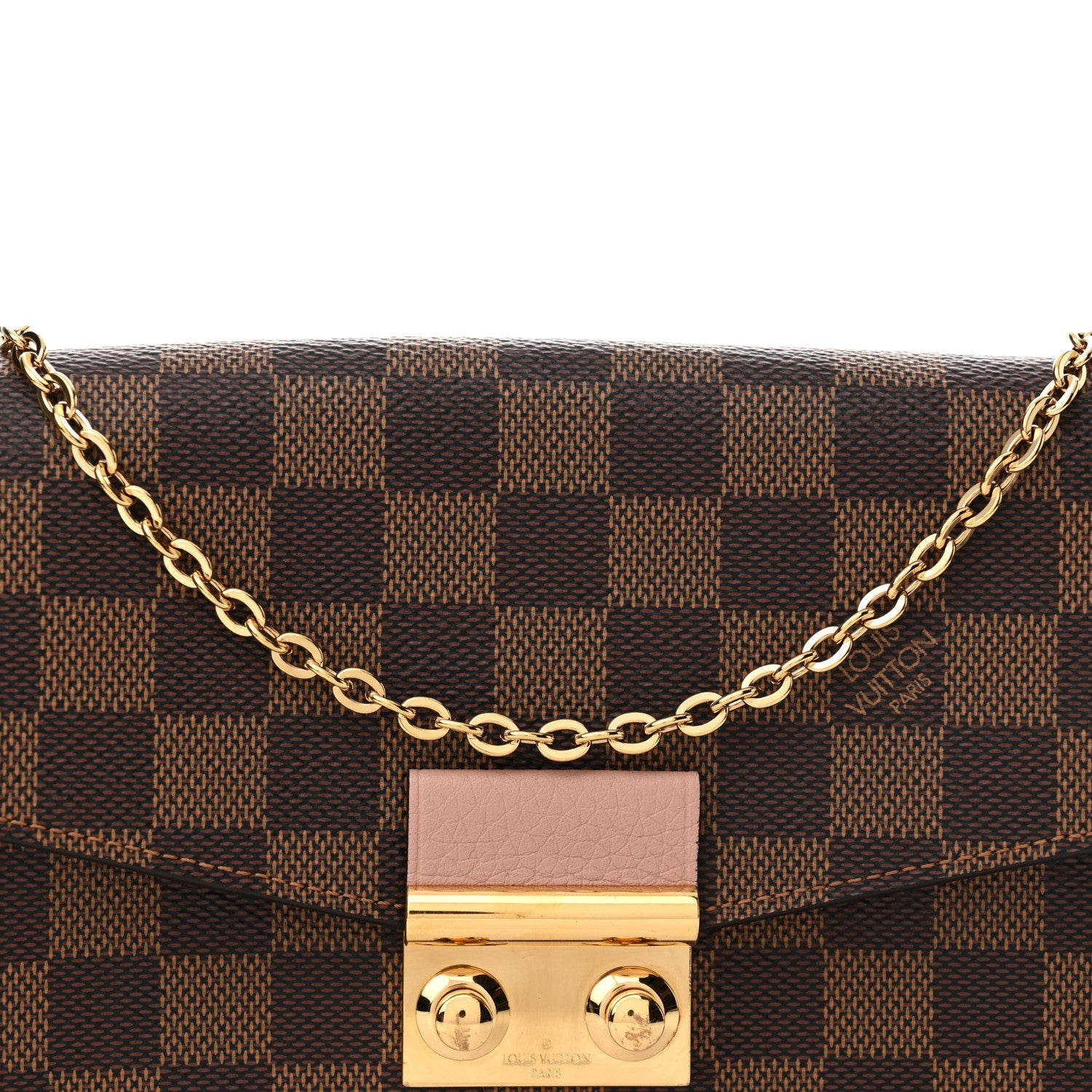 Louis Vuitton Damier Ebene Croisette Chain Wallet Magnolia 7 of 11