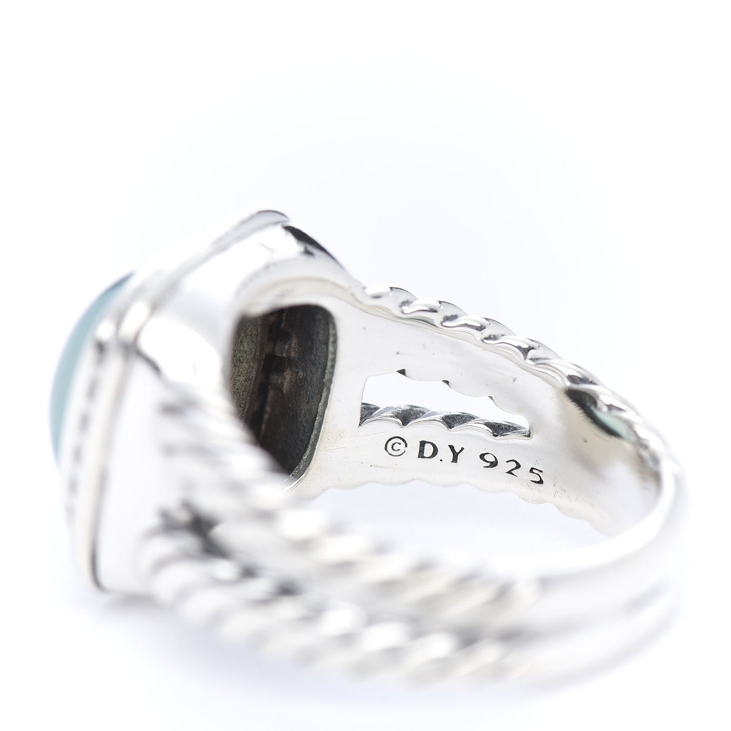 Sterling Silver Diamond Chalcedony 11mm Albion Ring 57 8