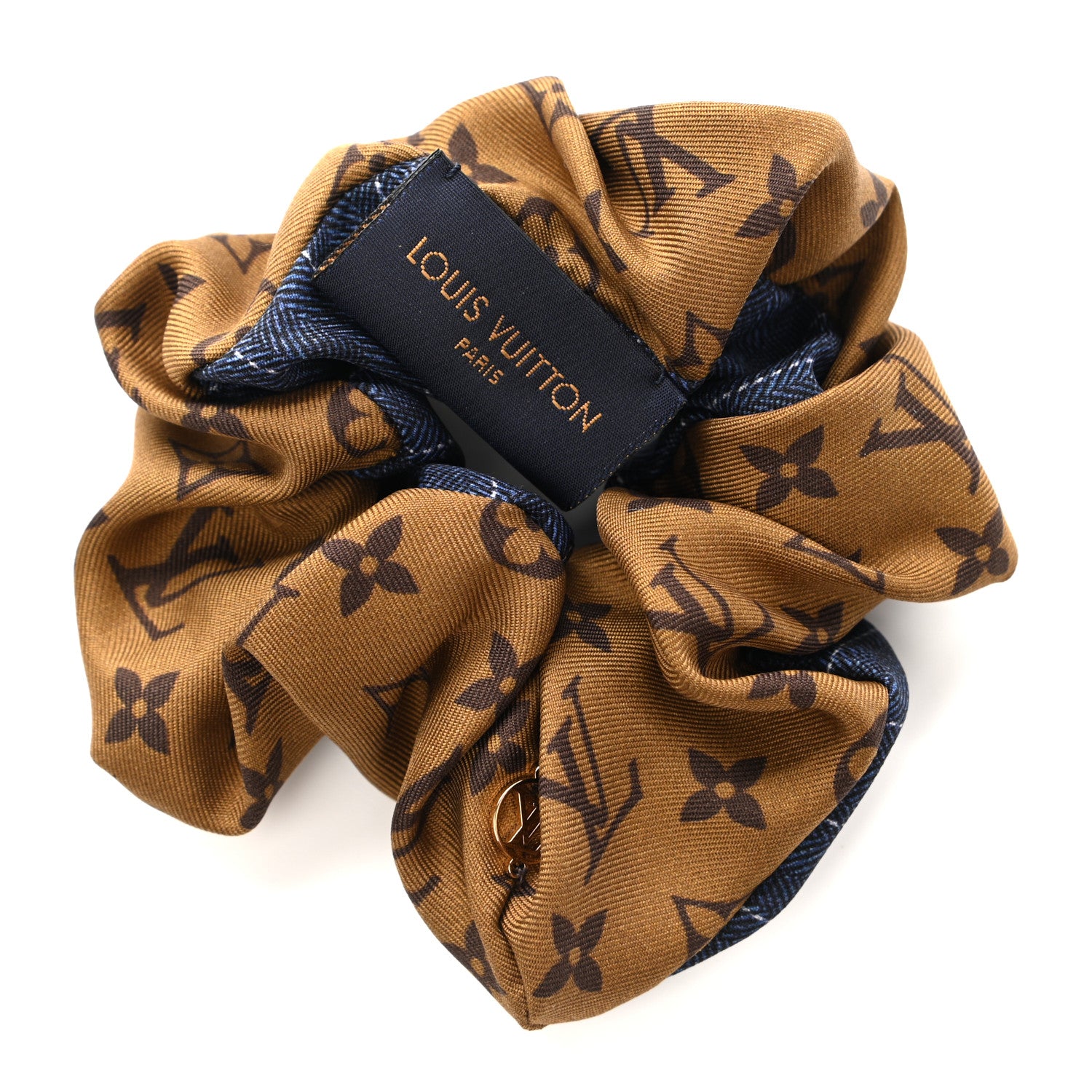 Louis Vuitton Silk Monogram Scrunchie Navy 1 of 6