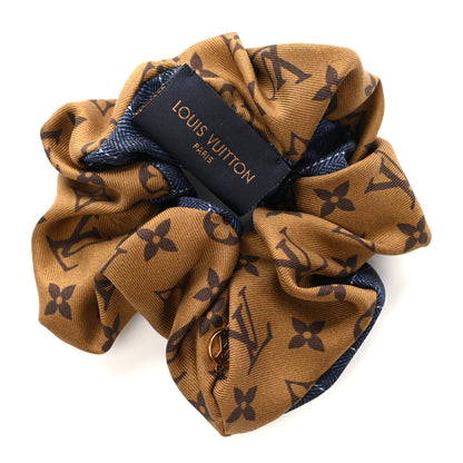 Louis Vuitton Silk Monogram Scrunchie Navy 1 of 6