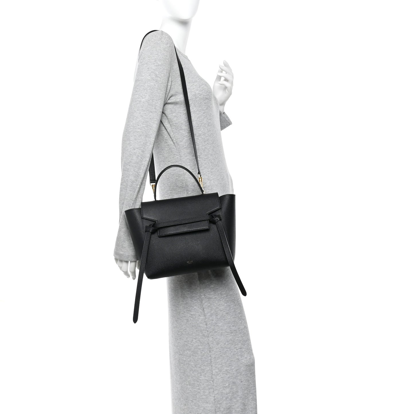 Grained Calfskin Micro Belt Bag Black