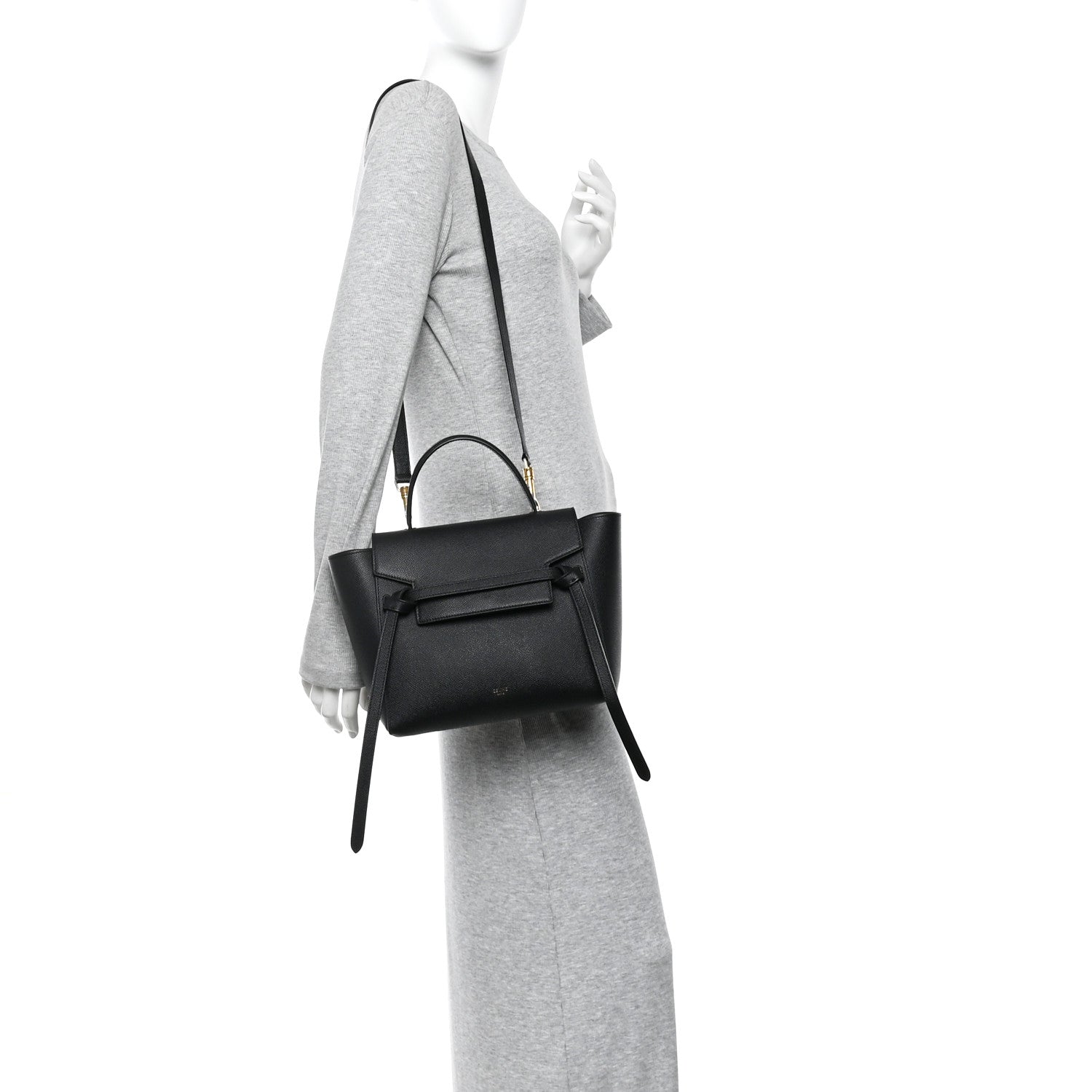Celine Grained Calfskin Micro Belt Bag Black 2 of 11
