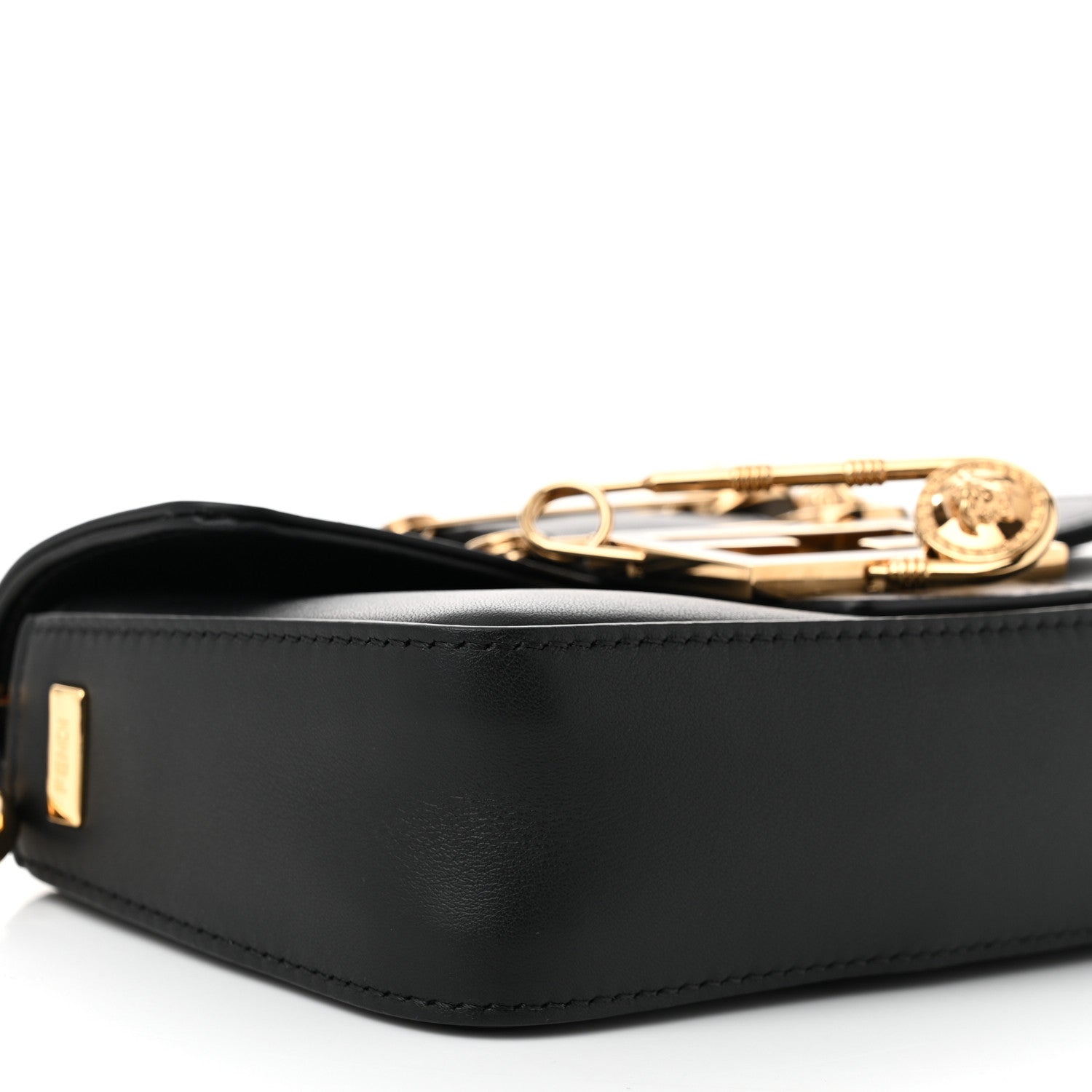 Fendi X VERSACE Vitello Seta Fendace Mini Brooch Baguette Black 10 of 12