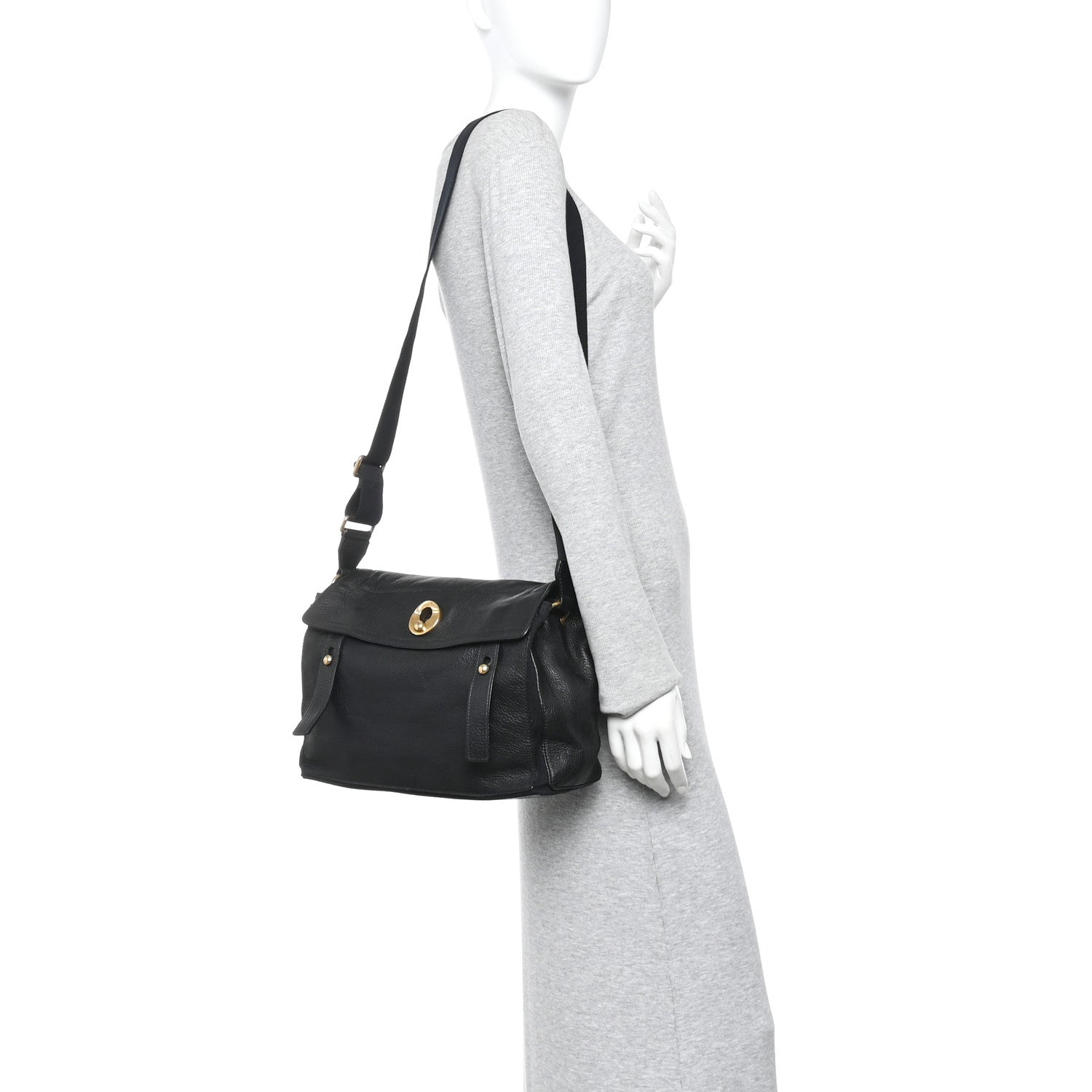Saint Laurent Calfskin Muse Two Messenger Black 2 of 10