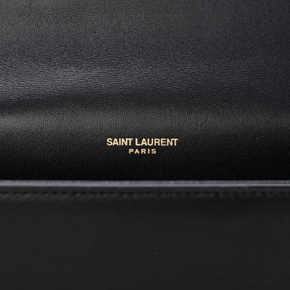 Saint Laurent Calfskin Crystal Medium Monogram Kate Satchel Black 6 of 7