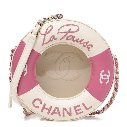 Chanel Lambskin Coco Lifesaver Round Bag Pink White 1 of 13
