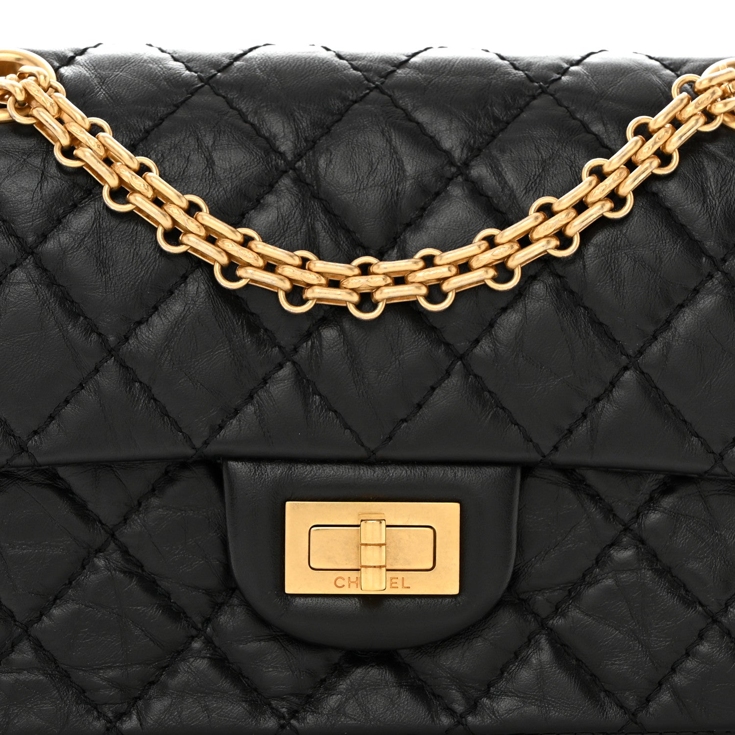 Chanel Aged Calfskin Quilted 2.55 Reissue Mini Flap Black 8 of 10
