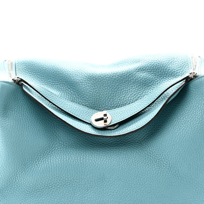 Hermes Taurillon Clemence Lindy 34 Bleu Atoll 8 of 10