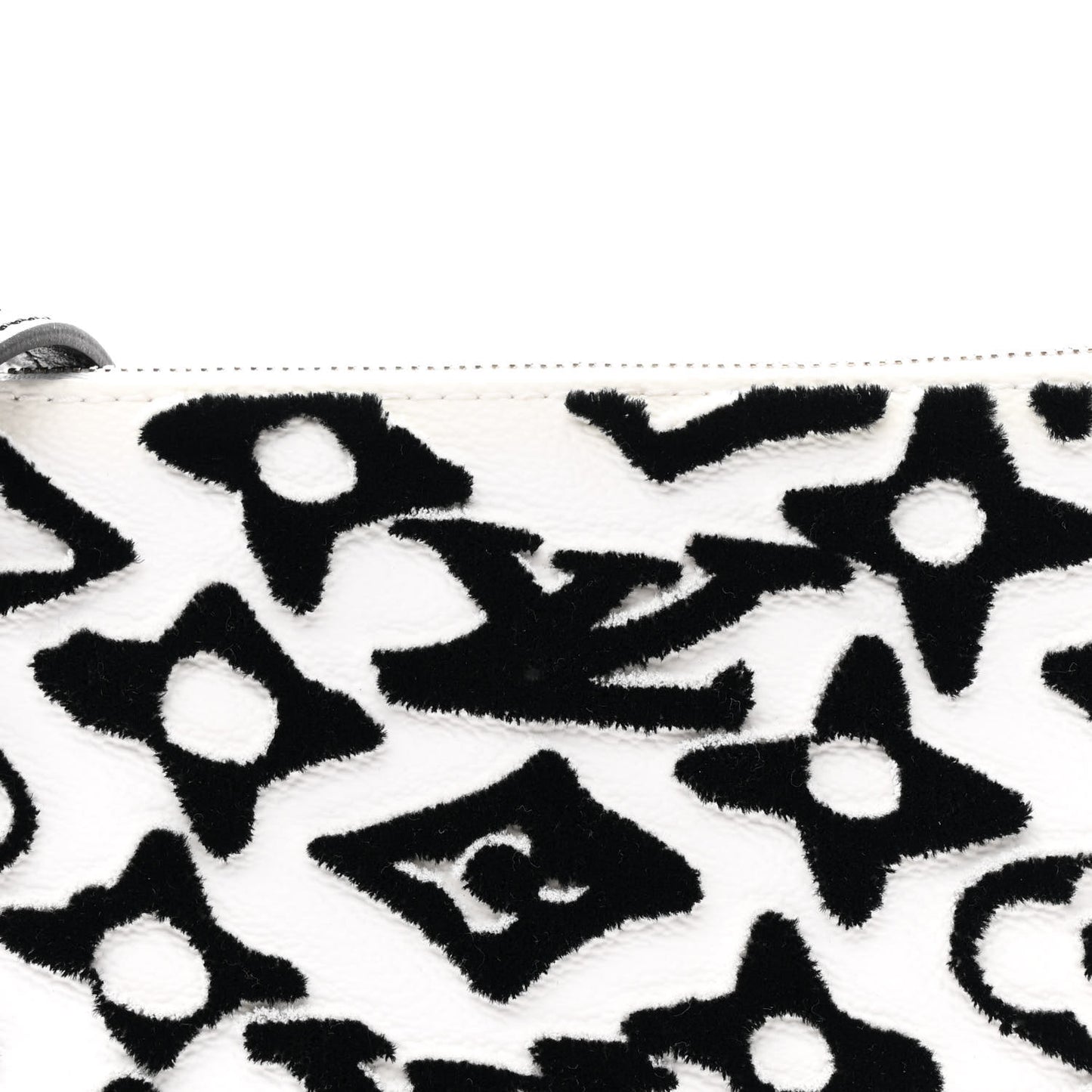 X UF Tufted Monogram Pochette Accessories White Black