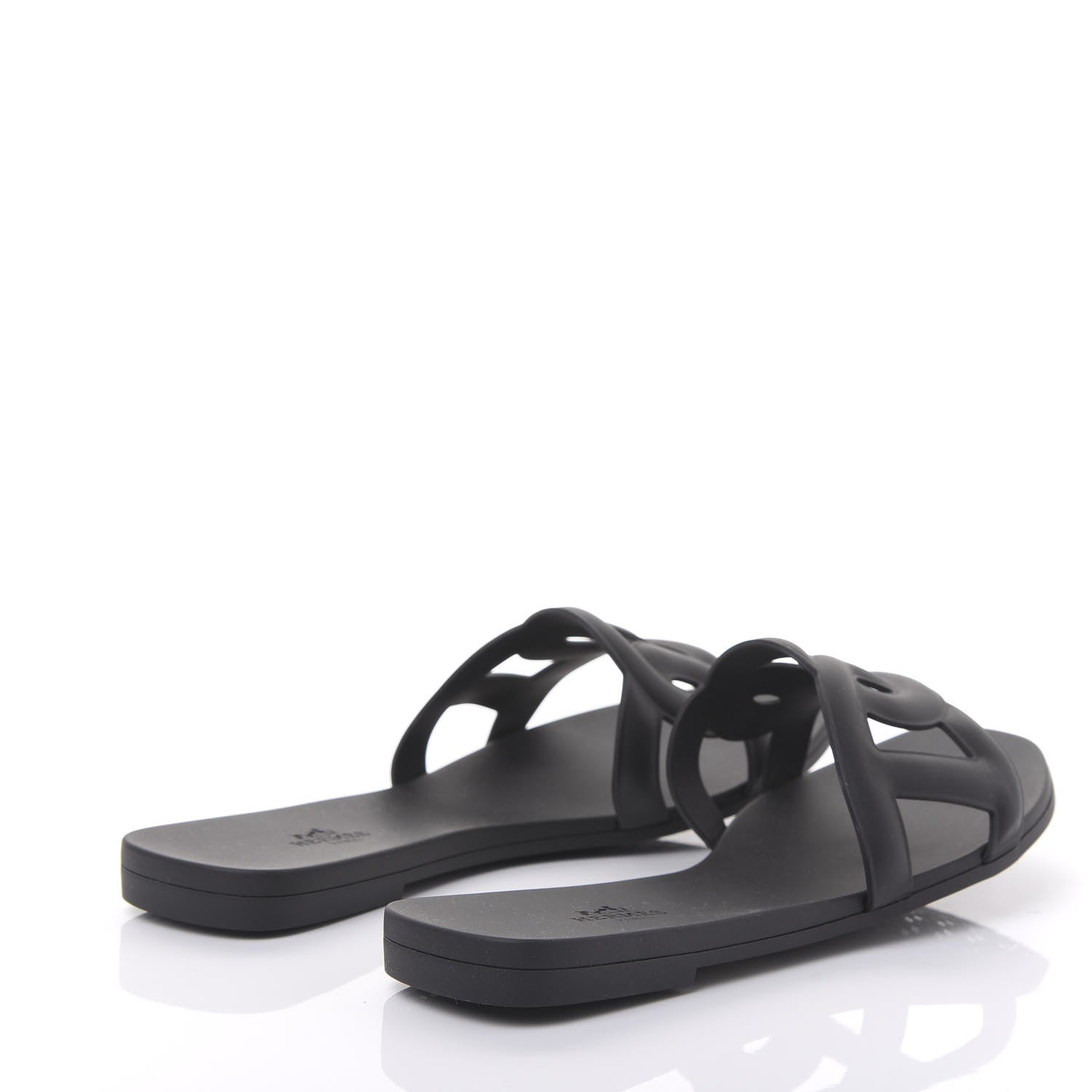 Hermes Rubber Aloha Sandals 38 Black 4 of 8