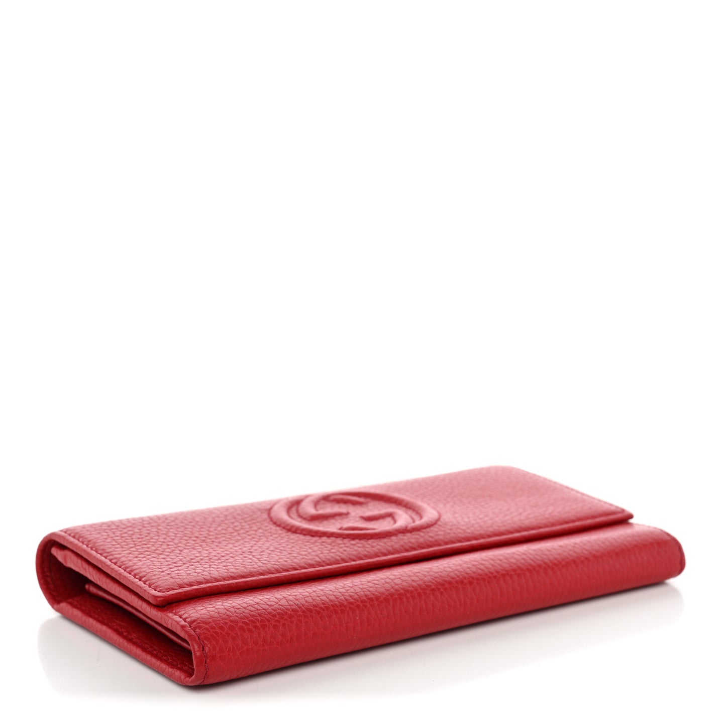 Pebbled Calfskin Large Soho Continental Wallet Red